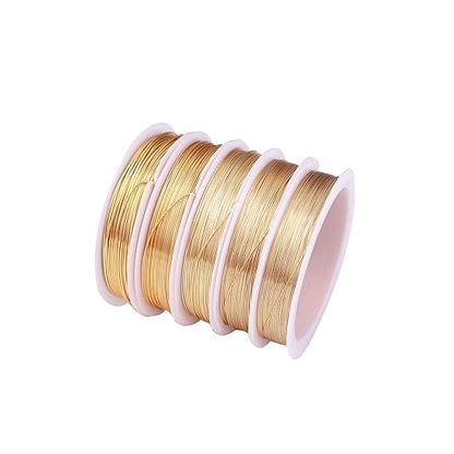 KC Gold Copper Wire 0.3mm Bead Cord for Bracelet Necklace Charm Beading Jewelry Making 54yard
