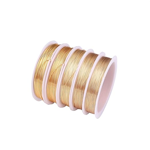 KC Gold Copper Wire 0.5mm Bead Cord for Bracelet Necklace Charm Beading Jewelry Making 22yard