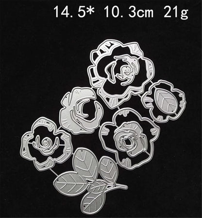 Cutting Dies Metal Stencils Scrapbooking Tools Flowers Lace Frame DIY Embossing Template for Paper Card Making Album Arts Crafts Supplies (Layer Flower B-14.5x10.3cm)
