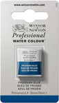 Winsor & Newton Professional Water Colour Paint, Half Pan, Prussian Blue