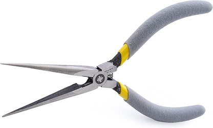 Super Precision Long Needle Nose Pliers - 6 Inch Steel Mini Long Nose Pliers With Non Serrated Edge & Non Slip Handles - Great For Jewelers, Fine Crafting, & Other High Precision Projects