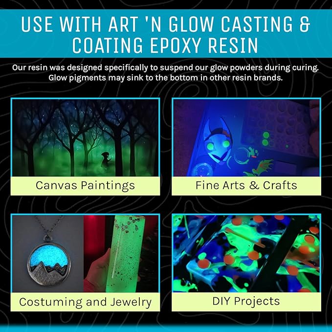 Glow in The Dark Pigment Powder - Neutral and Fluorescent Color for Art Painting, Fine Art, Nail Art Paint, and DIY Crafts - Long Lasting, 10+ Color Options - Neutral White - (12 Grams/ .42oz)