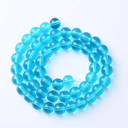 90pcs 4mm Topaz Blue Crystal Glass Round Loose Spacer Beads for Jewelry Making DIY Bracelet Necklace Healing Power Stone