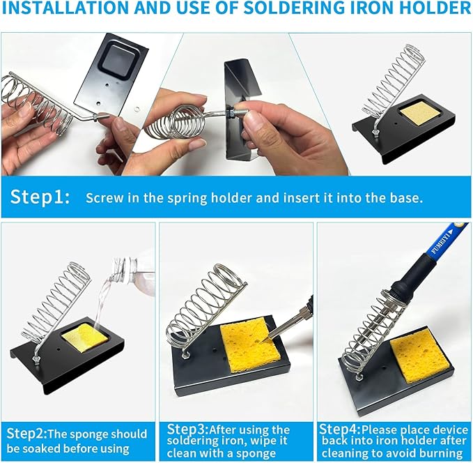 Soldering Iron Kit, 21-in-1 with Adjustable Temperature, 5 Soldering Tips, 60W Soldering Iron, Solder Wire, Desoldering Pump, Stand - A Welding for Electronic Hobbyist DIY with 110V US Plug