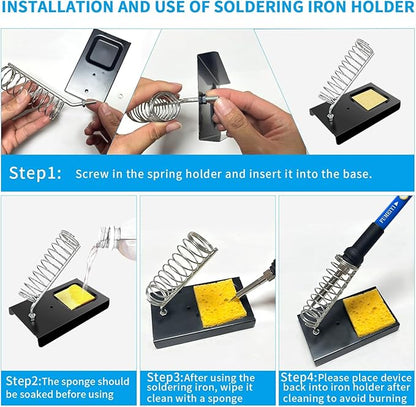 Soldering Iron Kit, 21-in-1 with Adjustable Temperature, 5 Soldering Tips, 60W Soldering Iron, Solder Wire, Desoldering Pump, Stand - A Welding for Electronic Hobbyist DIY with 110V US Plug