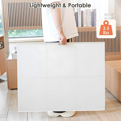 WELGEE 1000-Piecce Tilting Puzzle Board with Stand, 31” x 24” Lightweight Portable Puzzle Table for Adults & Seniors, DIY Customizable Puzzle Accessory Only 3.5 lbs (White)