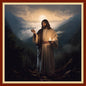 Disxvivy Cross Stitch Stamped Full Embroidery Kits DIY 11CT Cotton Thread Printed DIY Needlepoint Kits Craft Needlework Set Cross-Stitch Stamped Sets-Early Morning Jesus 18x18 inch