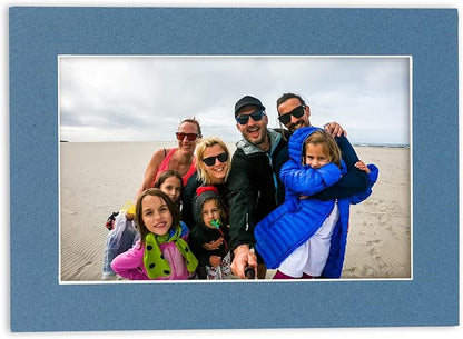 11x14 Mat for 8.5x11 Photo - Precut Steel Blue Picture Matboard for Frames 11 x 14 Inches - Bevel Cut to Display Art 8.5 x 11 Inches - Acid Free Pack of 10 MATS with Backing Boards & Clear Bags