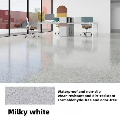 Epoxy Colored Sand Floor Paint, Epoxy Floor Paint High Gloss Marble Effect Coating for Indoor and Outdoor, Wear-resistant and non-slip Self-leveling Coating White 35OZ(1KG)