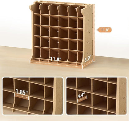 Paint Rack Organizer for 30 Bottles, Craft Supplies Storage, MDF Material, Tools Storage Suitable for Tamiya Paints, Miniature Model Paint Set GK9