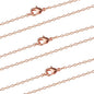 ALEXCRAFT Wholesale 12PCS Rose Gold Plated Solid Brass Chain Finished Flat Cable Chains Bulk for Jewelry Making (26"(2.0MM)
