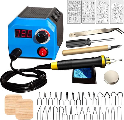 LH55-1 wood burning kit,wood burning tool,digitally adjustable temperature wood burner kit,professional wood burner tool kit for adults beginners craft,pyrography pen (LH55-A pen)