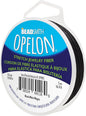 The Beadsmith Opelon Stretch Cord – Elastic Beading Fiber, Black, 0.7 mm Diameter, 5 Meters (16.4 ft) Spool