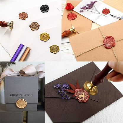 6 Pieces Sealing Wax Sticks with Wicks for Letter Seal Wax Stamp,Wedding Invitations, Packaging Decoration,Christmas Gift Ideas (Dark Gold)