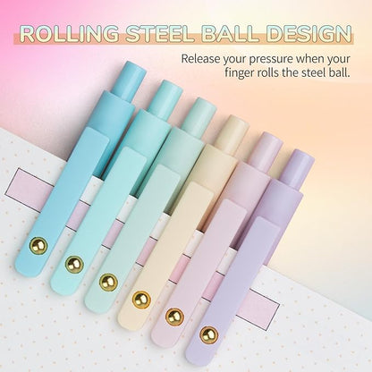 6 Pcs Gel Pens 0.5mm Quick Dry Black Ink Pens Fine Point Smooth Writing Pens, Cute Office and School Supplies Gifts for Women Teacher Students (6 Pcs Ombre Gold)