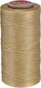 uxcell Flat Leather Sewing Waxed Thread, 270m / 295 Yards Polyester Wax String, 150D Wax Stitching Cord for Leather Crafts, Bookbinding, Bracelets Braided, Sand Yellow