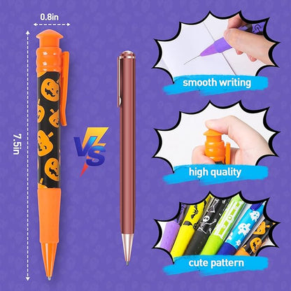 Shemira Halloween Party Favor for Kids, 48 Pcs Jumbo Pen in 6 Assorted Theme Designs for Trick or Treating, Goodie Bag Filler, Miniatures, School Classroom Rewards