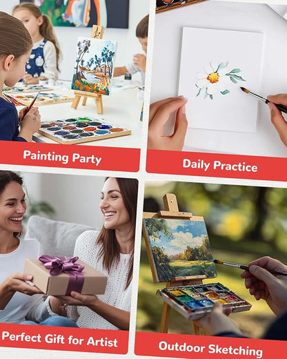 Small Painting Canvas Boards 60 Pack 5x7 Inch Kids Canvas Panels Blank White 100% Cotton for Acrylics Oil Watercolor Tempera Paints Art Class Supplies