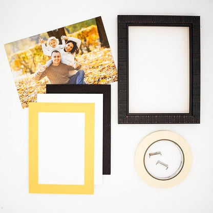 Pack of Ten 8.5x11 Mats Bevel Cut for 7x9 Photos - Acid Free Chamois Yellow Precut Matboards for Pictures, Photos, Framing - 4-ply Thickness