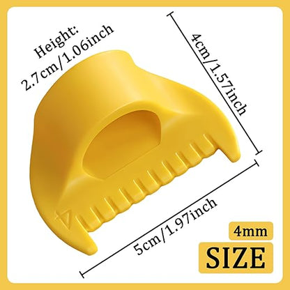 2 PCS 4mm Edge Lock Seam Guide, Mini Sewing Finger Ruler for Hand Sewing, DIY Sewing Kit Tool, Sewing Needle Gauge Measuring Guide, Yellow