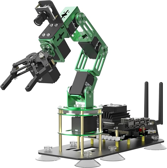 Yahboom Robot Arm for Jetson Nano 4GB 6-DOF AI Robotic Hand for Adults App Controlled ROS Programmable Open Source Robotics with Camera Visual Identity (with Jetson Nano B01)