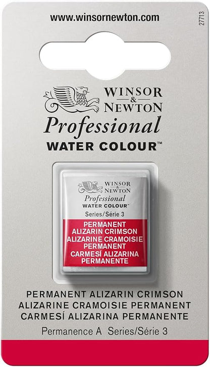 Winsor & Newton Professional Water Colour Paint, Half Pan, Permanent Alizarin Crimson