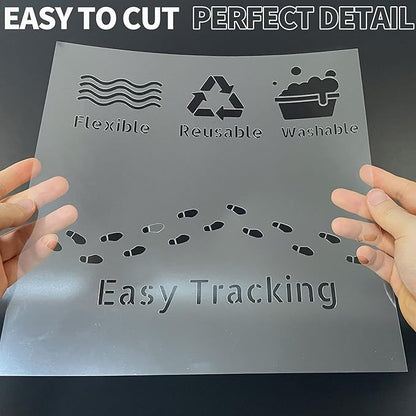7 Mil Blank Mylar Stencil Sheet (10Pcs),12 x 12 Inch Clear Plastic Sheets, Acetate Sheets for Crafts, Plastic Sheets for Cutting Machine, PET Stencil Material