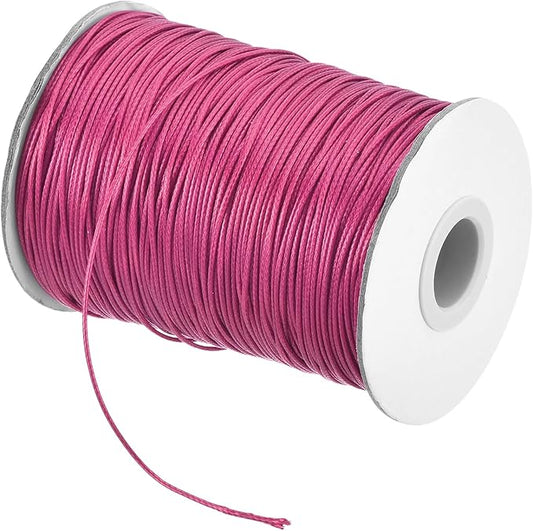 MECCANIXITY Waxed Cord 1.2mm Waxed Polyester Cord 175 Yard Wax String for Bracelet Making,Necklaces, Beading,Jewelry Making and DIY Crafts(Dark Rose Red)