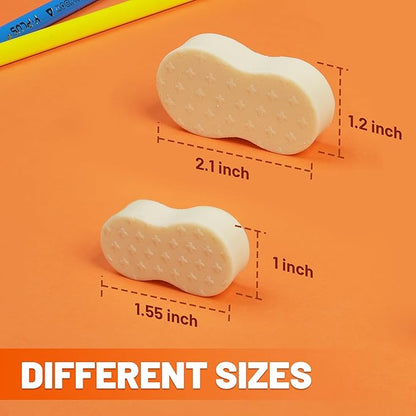 Yplus Eraser Line - Hipolymer Pencil Erasers for School Office, Cute White Rubber Eraser for Kids, Artist No Residues, 6 Pcs Multicolors
