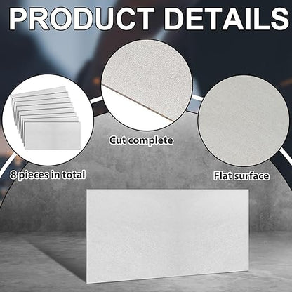 Zonon 8 Pcs 20 Gauge Steel Sheet Metal Cold Roll Steel Sheet 12" x 6" x 0.032" Weldable Metal Roll Steels Plate for DIY Craft Projects Home Auto, Easy to Shape, Weld, Cut and Form