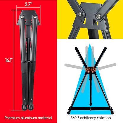 MEEDEN 4pcs Tabletop Easels, Metal Stand for Painting & Display, Aluminum Desktop Art Easel, Foldable Portable Tripod Stand for Canvas, Paintings, Photos, Books, Signs
