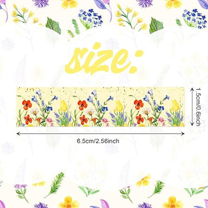 Adirasenotek 12 Rolls Floral Washi Tape Set,Butterfly Flower Washi Tape Decorative Paper Stickers Decorative Tape,DIY Art Crafts Wrapping Decor for Gifts Wrapping