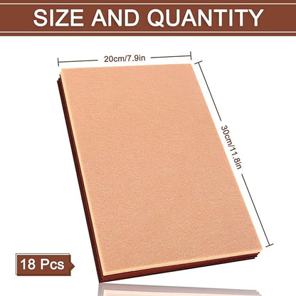 Whaline 18Pcs Felt Fabric Sheets Soft Thick Assorted Brown Craft Felt Pack for Autumn Thanksgiving Harvest DIY Craft Sewing Patchwork Art Projects, 3 Colors, 7.9 x 11.8 Inch