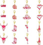 BEEFLYING 16Pcs Cowgirl Stitch Marker Charms for Crocheting and Knitting, 8 Styles Locking Pink Enemal Crochet Knit Stitch Marker Pendant with Leverback Clasp for Knitting Crocheting Accessories