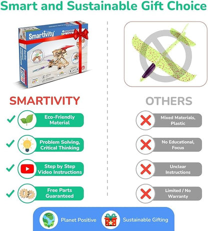 Smartivity DIY 2in1 Hydraulic Airplanes & Darts Launcher STEM Toy for Kids Ages 6-14 Years I Birthday Gifts for Smart Kids | DIY Science Kit for Boys & Girls 6, 8,10,12,14 Years Old