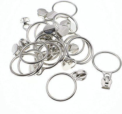 Leekayer #5 Silver Metallic Nylon Coil Zippers by The Yard Bulk 10 Yards White Zipper Tape with 25pcs Silver Ring Pull Sliders for DIY Sewing Tailor Craft Bag(White)