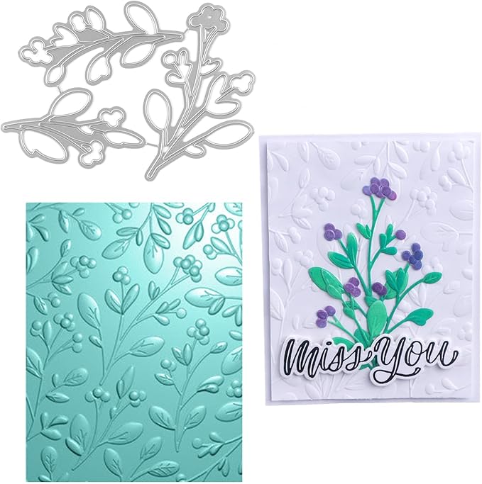 3D Embossing Folder and Metal Die Set for Card Making,Texture Fades Flower Background Embossing Template Paper Card Embossing Stencil for DIY Scrapbooking Photo Album Card Paper Craft Decoration