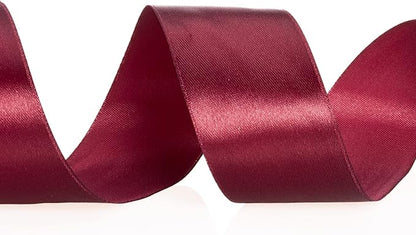 1 1/2 Inch Wine Red Solid Satin Ribbon, 50 Yards Craft Fabric Ribbon for Gift Wrapping Floral Bouquets Wedding Party Decoration