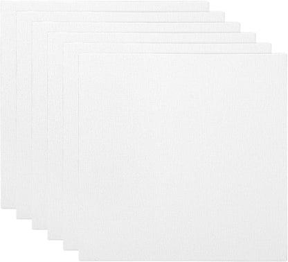 PATIKIL 8x8 Canvas Boards for Painting, 6 Pack 100% Cotton Square Triple Primed Stretched Blank Art Canvas Panel Bulk Thin for Acrylic, Oil, Tempera Paints, White
