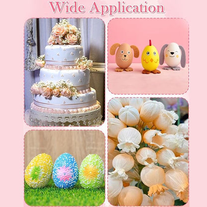 EORTA 80 Pieces Fondant Flower Forming Holders Oval Foam Flower Modeling Support Sugar Fondant Flowers Making Accessories for DIY Sugarcraft Baking Art, Large, 2.5X3.3 CM