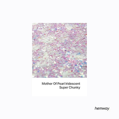 Hemway Polyurethane & Epoxy Resin Glitter 100g / 3.5oz Metallic Crystal Flake Additive for Flooring Jewelry Tumblers Glass Pigment - Super Chunky (1/8" 0.125" 3mm) - Mother of Pearl Iridescent
