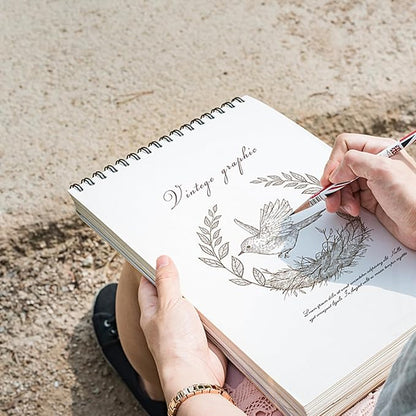 Deokke Sketchbook Top Spiral Bound Sketch Pad, 9 x 12 inch,100GSM Thick Paper,50 Sheets 100 Pages,Art Sketch Book Aesthetic Cute Drawing Writing Paper,for Girls Women-Black Leopard Cheetah Pattern