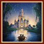 Joyhoor Cross Stitch Kits for Beginners Stamped Cross-Stitch Supplies Needlework preprint Embroidery Kits for Adults DIY Needlepoint Kits Embroidery Patterns 11CT-Dream Castle 18x18 inchs