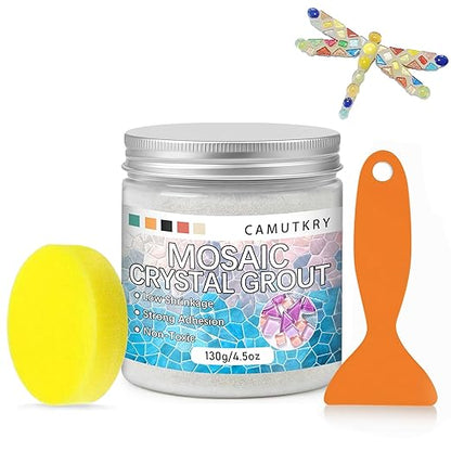 Mosaic Crystal Grout – Ultimate Grouting Solution & DIY Craft Essential for Mosaic Tile Projects, Handmade Art, & Home Decor (4.5oz)