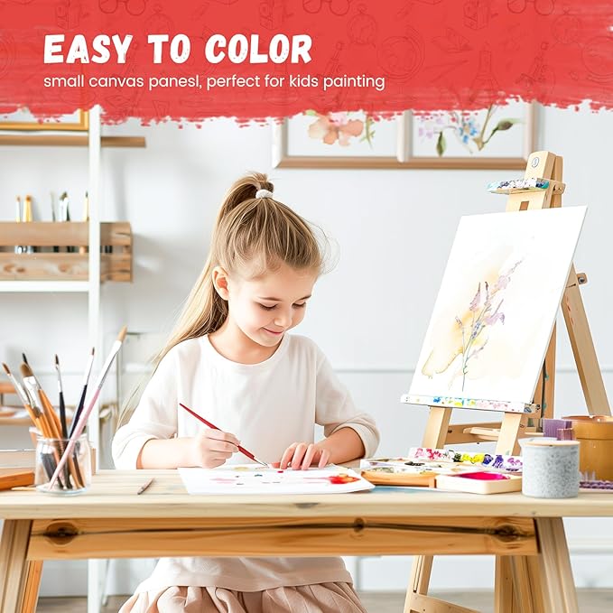 Simetufy 28 Pack Canvas Boards for Painting 5 x 7 inch, Blank Canvas Panels- Gesso Primed Acid-Free 100% Cotton for Acrylics Oil Watercolor Tempera Paints