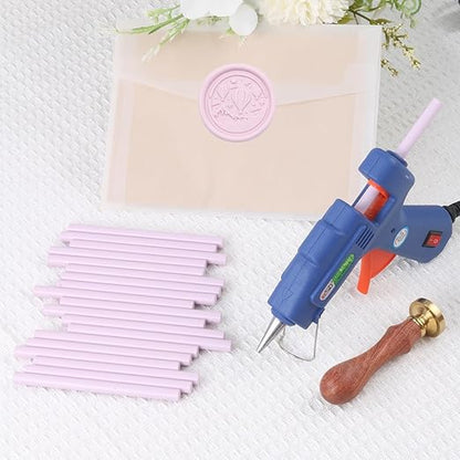 Sakura Pink Sealing Wax Sticks, WASOHLING 20Pcs Glue Gun Wax Seal Sticks for Wax Seal Stamp, Light Pink Wax Seals for Christmas Wedding Invitation Envelope Letter Seals, Craft Adhesive (Mini Size)