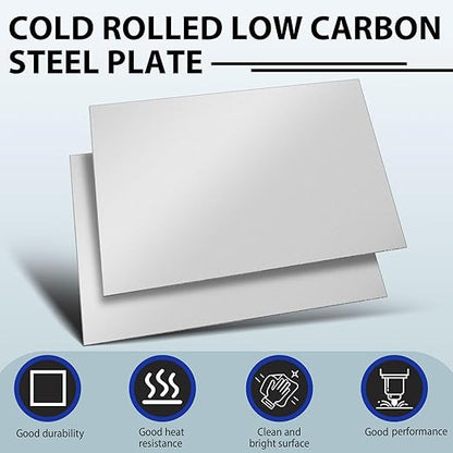 Hicarer 1 Pcs Mild Steel Sheet Cold Rolled 18 Gauge Metal Plate 0.06 Inch (1.5mm) Thick Weldable Metal Sheets for Professional Industrial DIY Use, Clean Surface Easy to Weld (36'' x 24'')