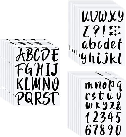 Outus 576 Pieces 8 Sheets Letters Stickers Self Adhesive Vinyl Letter Alphabet Number Stickers Mailbox Numbers Sticker, Decals for Classroom Decor, Sign, Door(Black,3 Inch)