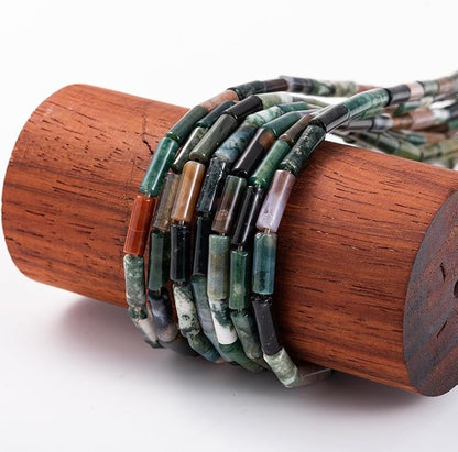 Natural Indian Agate Cylinder Tube Beads 4x13mm 38cm/str Loose Semi Gemstone Stone Beads for Making Bracelets Necklace Earrings