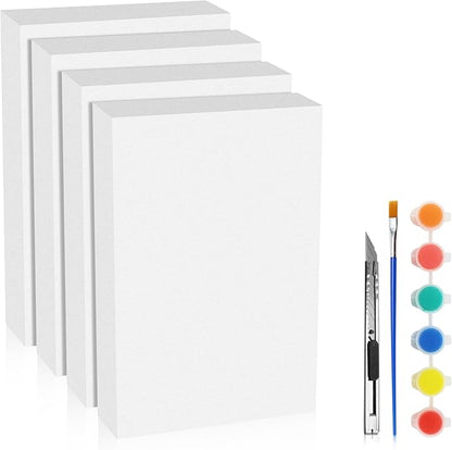 LuckyFoam White 4 Pack 12x7.5x2 inch Foam Sheets 2 Inch Thick Polystyrene Rectangles XPS Foam Board Craft for Insulating DIY Modeling Art Supplies